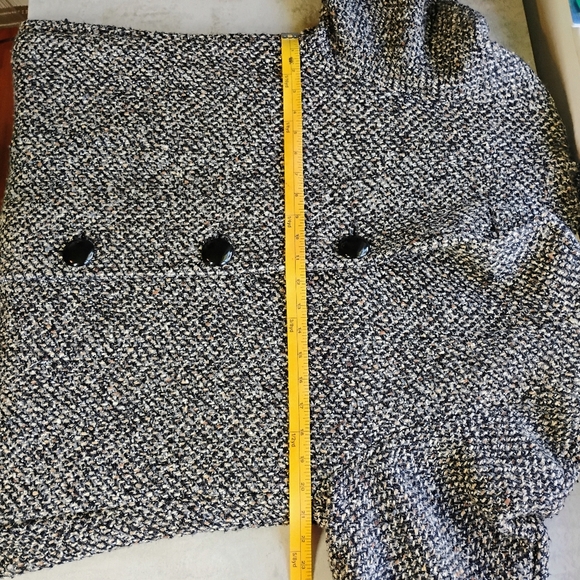 Vintage Bert Newman Tweed Coat Womens 6 Black Tan Dark Academia Preppy Classic - Picture 14 of 16